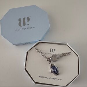 Bomb Party Regal Attitude Necklace NK86848 Light Tanzanite CZ Rhodium Plating